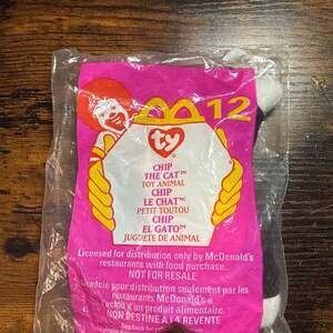 Vintage 1999 McDonald's Happy Meal Ty Teenie Beanie Baby Chip the Cat #12 New Se